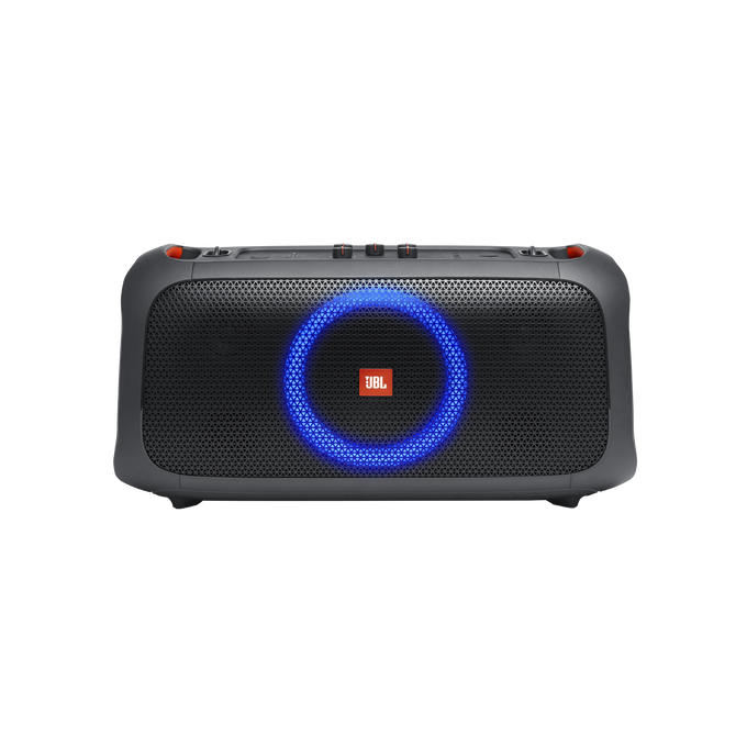 JBL PartyBox On-The-Go - Black - Portable party speaker with built-in lights and wireless mic - Front image number null